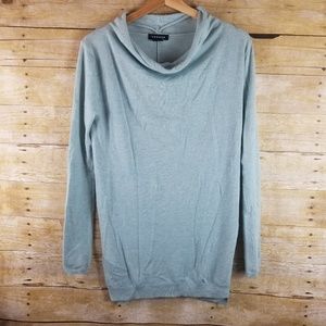 Trouve Womens Light Knit Angora Blend Blue Sweater